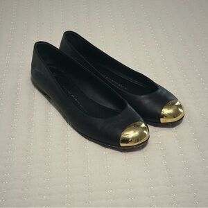 Giuseppe Zanotti Black Flats with Gold Accents